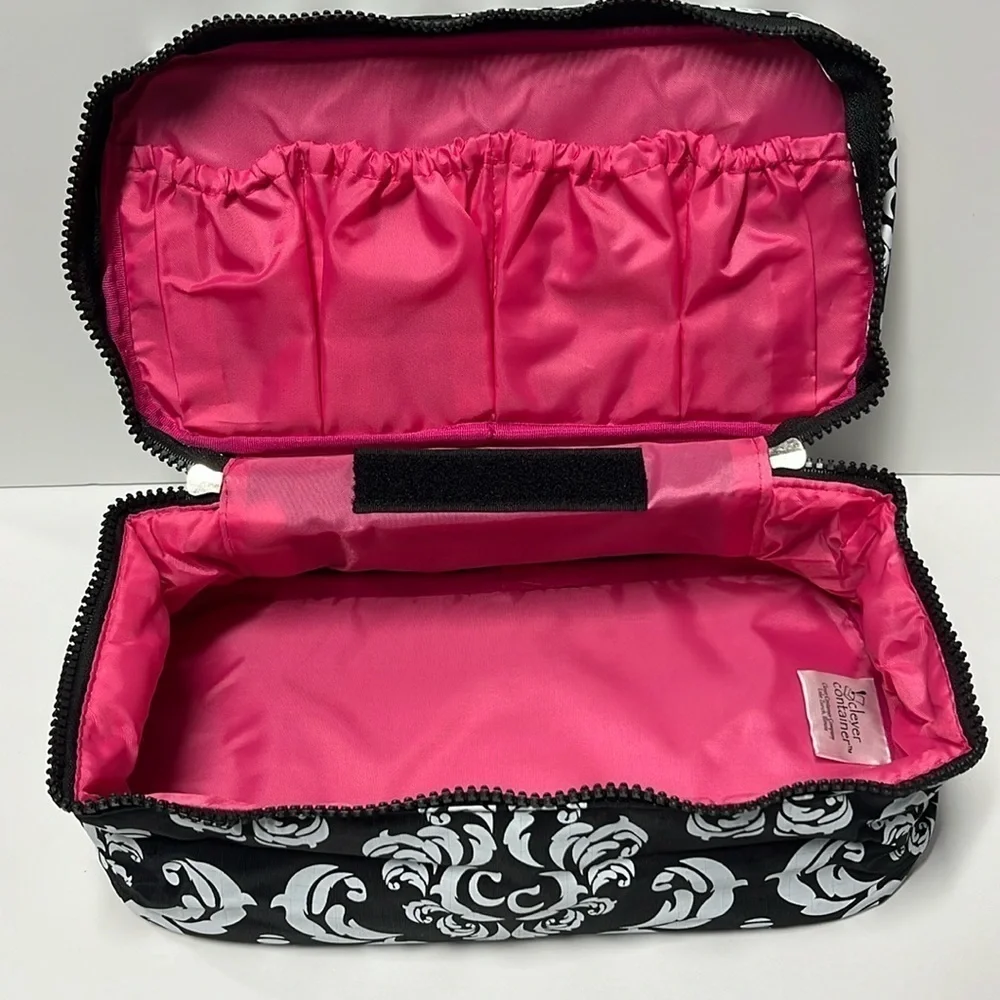🆕 Travel Pouch For Makeup, Tech, Chargers and Much More Pink Black White